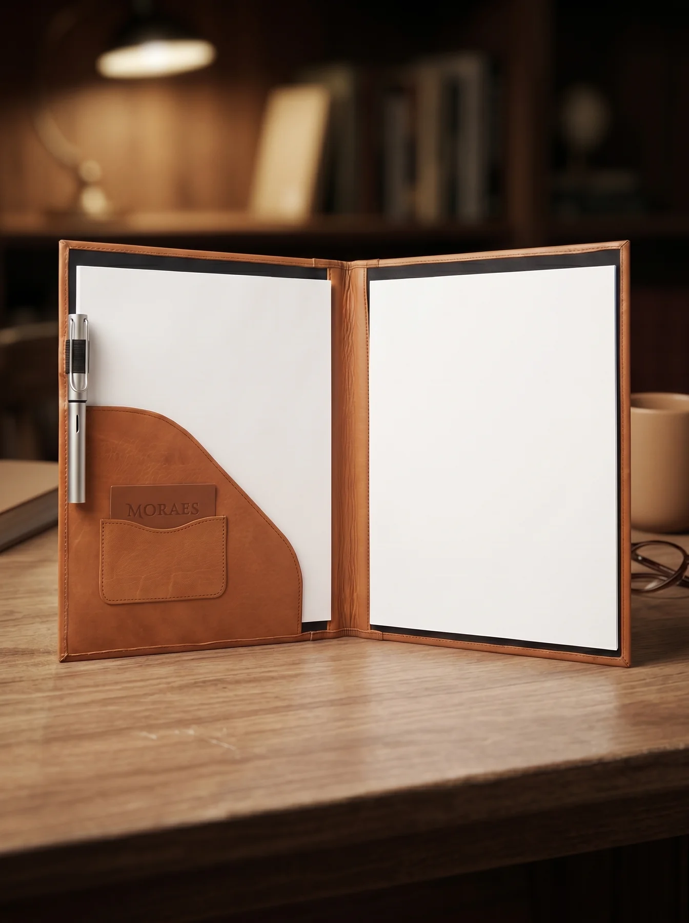 MORAES Leather Padfolio — lifestyle view